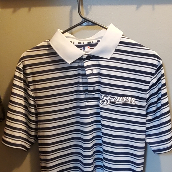 3 button down Milwaukee Brewers polo - Picture 1 of 4